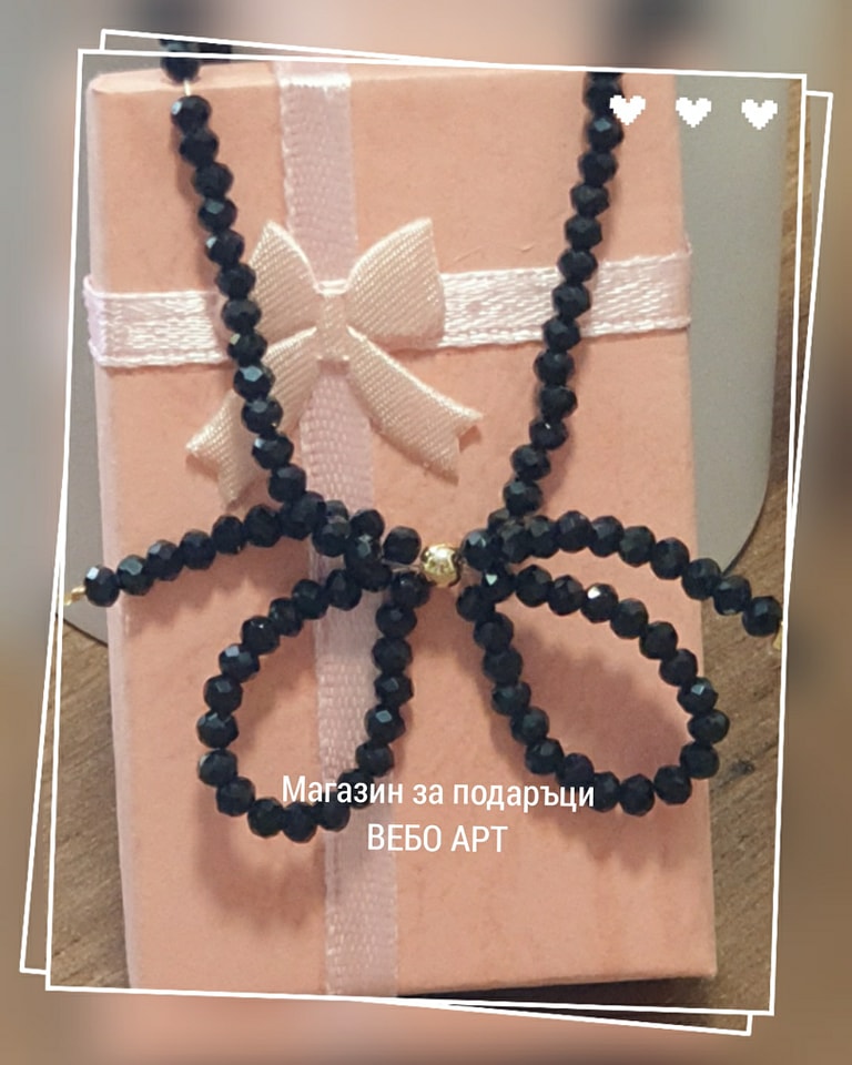 Елегантно дамско колие, изработено от черни мъниста - Image 3
