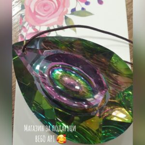 Кристална многоцветна призма висулка Драконово око
