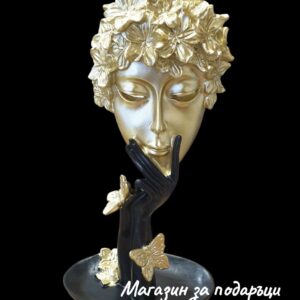 Модерна арт-пластика Пеперудени мисли в черно и златисто