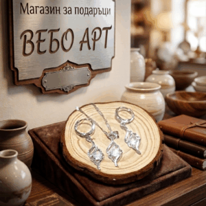 Елегантен дамски комплект от колие и обеци