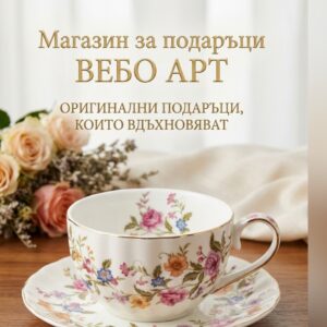 Изящна винтидж чаша за чай от фин костен порцелан