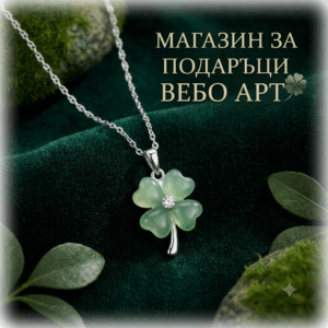 Елегантно дамско колие с висулка детелина