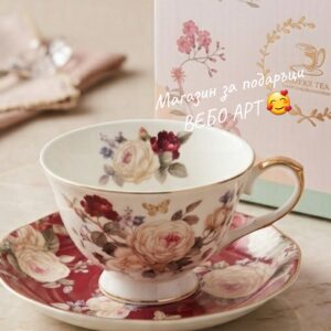 Елегантен порцеланов комплект за чай от серията Morello White Rose